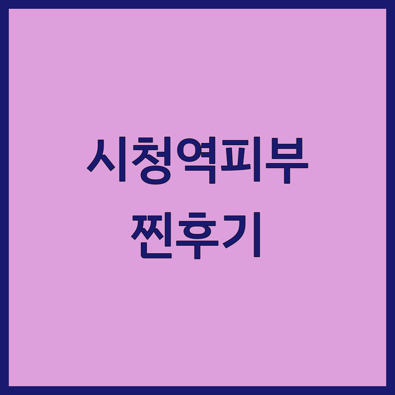 시청역 피부관리, 현지인이 선택한 피부관리 업체 안내 | 실제 이용 후기 포함